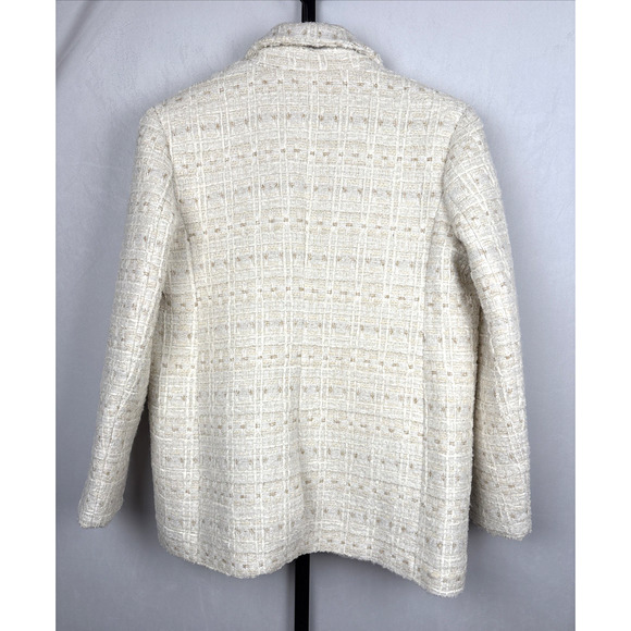 NEW VICI Tweed Blazer Jacket Women's XL Ivory Gold Emily Travis Collection - Picture 7 of 11
